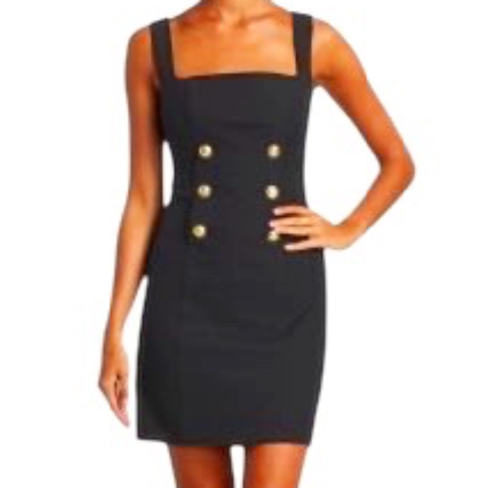 DEREK LAM 10 CROSBY Miley Double-Breasted Women's Mini Black‎ Dress, Size 2